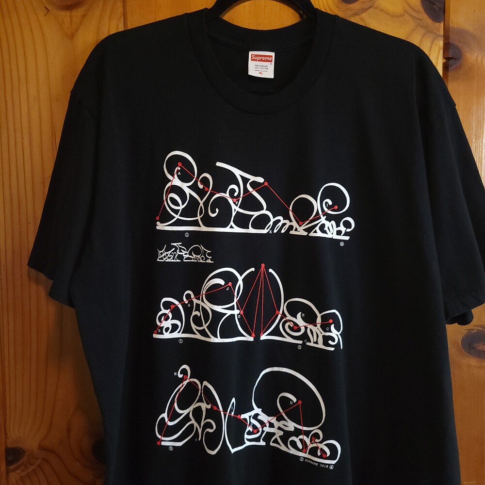Supreme 2018 XL Black Cotton T-Shirt Graphic Print Short Sleeve